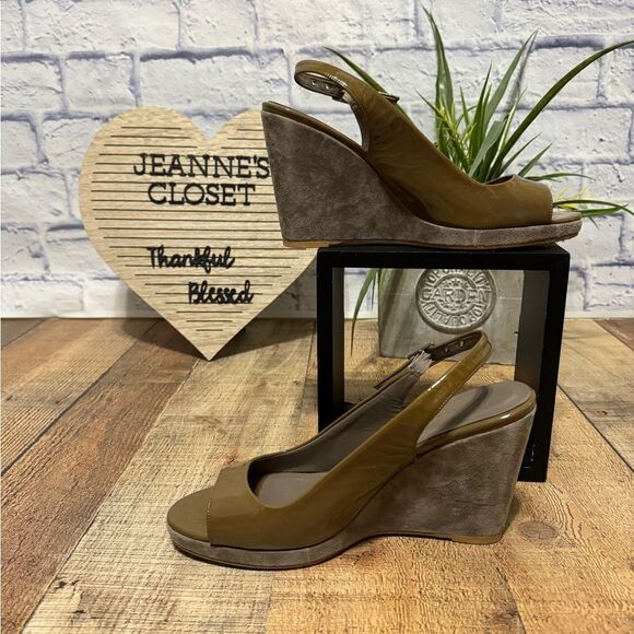 Boden Patent Leather/Suede Slingback Wedge Sandals
Women's Size 39 US 8 - Picture 2 of 9
